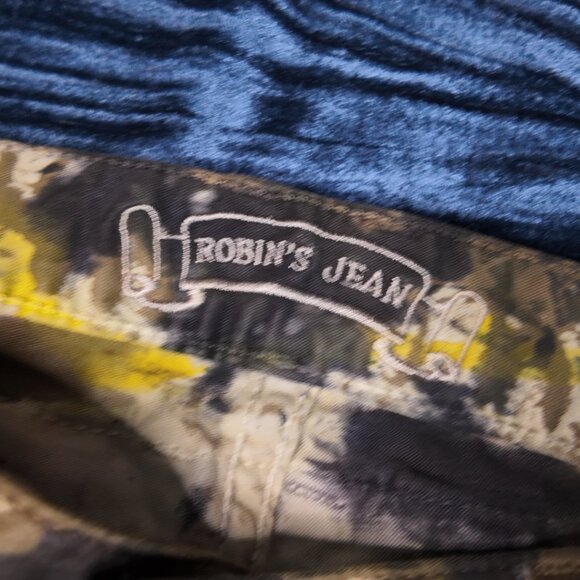 Robins jean, green and gold, waist 31-32 and 28 inseam. - Picture 6 of 7